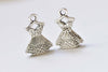 Antique Silver 3D Evening Gown Dress Charm Pendants Set of 20 A8420