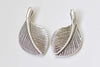 Antique Silver Dainty Leaf Charms Large Hole Set of 10 A8431