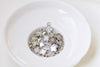 Antique Silver Tiny Plum Flower Charms Double Sided Set of 50 A8432