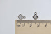 Antique Silver Tiny Plum Flower Charms Double Sided Set of 50 A8432