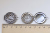 Gunmetal Black Photo Locket Round Pendants Set of 5 A8436