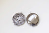 Gunmetal Black Photo Locket Round Pendants Set of 5 A8436