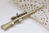 Antique Bronze Large Sniper Gun Rifle Pendants Charms Set of 2 A8450