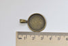 Base Setting - 10 pcs Antique Bronze Big Loop Pendant Tray Base 20mm Cabochon A8451