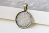 Base Setting - 10 pcs Antique Bronze Big Loop Pendant Tray Base 20mm Cabochon A8451