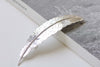 2 pcs Silver/Gold/Platinum Feather Hair Clip Large French Barrette