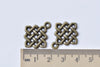 20 pcs Antique Bronze/Silver Square Chinese Knot Charms Connectors