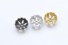 20 pcs of Antique Bronze/Silver/Gold Filigree Flower Spacer Bead Caps 7x20mm