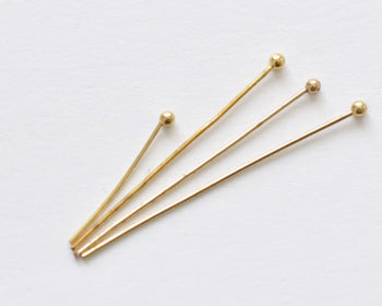 100 pcs Raw Brass Ball End Headpin Various Sizes Available