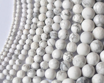 One Strand Glossy Matte Frosted White Turquoise Howlite Faceted Polished Round Gemstone Beads 2mm-12mm