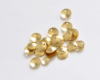 100 pcs Raw Brass Circle Domed Disc Connectors 6mm/8mm/10mm/15mm/18mm