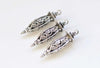 6 pcs of Antique Silver 3D Filigree Lantern Pendant Charms 13x45mm