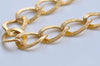 3.3 ft (1m) Gold Aluminium Chunky Textured Curb Chain Handbag Strap Unsoldered Links 25x33mm A5886
