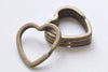 Antique Bronze/Platinum Heart Keyring Keychain 31x32mm Set of 10