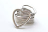 Antique Bronze/Platinum Heart Keyring Keychain 31x32mm Set of 10