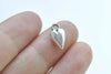 20 pcs Antique Silver Lovely 3D Heart Charms 7x13mm A7708