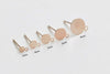 8 pcs 925 Sterling Silver Flat Pad Earring Stud Post With Loop