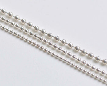 Polished 925 Sterling Silver Bead Ball Necklace Chain 1.5mm/2mm/2.5mm