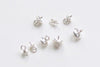 Polished 925 Sterling Silver Cap Bail Peg for Half Drilled Beads 3mm/4mm/5mm/6mm