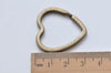 Antique Bronze/Platinum Heart Keyring Keychain 31x32mm Set of 10