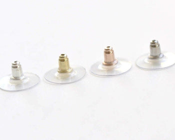 One Pair 925 Sterling Silver Silicon Comfort Disc Earring Backs Stoppers Silver/Gold/Rose Gold/Platinum