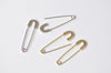 2 pcs 925 Sterling Silver Dull Safety Pin Brooch Earring Components Gold/Platinum 30mm