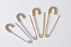 2 pcs 925 Sterling Silver Dull Safety Pin Brooch Earring Components Gold/Platinum 30mm