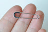 2 pcs 925 Sterling Silver Dull Safety Pin Brooch Earring Components Gold/Platinum 30mm