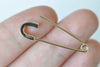 2 pcs 925 Sterling Silver Dull Safety Pin Brooch Earring Components Gold/Platinum 30mm