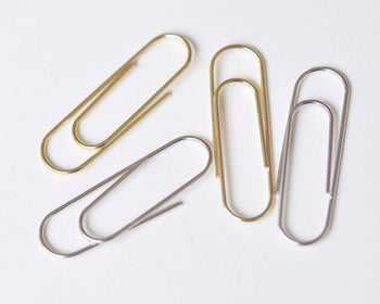 2 pcs 925 Sterling Silver Paper Clip Shaped Earring Components Gold/Platinum
