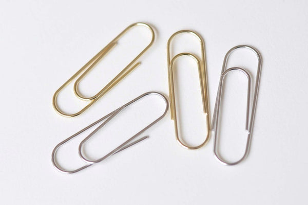 2 pcs 925 Sterling Silver Paper Clip Shaped Earring Components Gold/Platinum