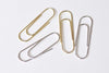 2 pcs 925 Sterling Silver Paper Clip Shaped Earring Components Gold/Platinum