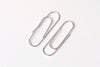 2 pcs 925 Sterling Silver Paper Clip Shaped Earring Components Gold/Platinum