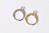 2 pcs 925 Sterling Silver Round Earring Hoop Components Gold/Platinum