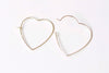 2 pcs 925 Sterling Silver Heart Shaped Earring Components Hoop Gold/Platinum