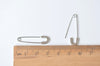 2 pcs 925 Sterling Silver Dull Safety Pin Brooch Earring Components Gold/Platinum 30mm