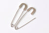 2 pcs 925 Sterling Silver Dull Safety Pin Brooch Earring Components Gold/Platinum 30mm
