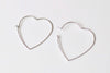 2 pcs 925 Sterling Silver Heart Shaped Earring Components Hoop Gold/Platinum