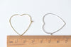 2 pcs 925 Sterling Silver Heart Shaped Earring Components Hoop Gold/Platinum