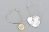 2 pcs 925 Sterling Silver Heart Shaped Earring Components Hoop Gold/Platinum
