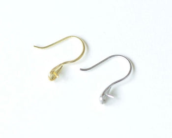 2 pcs 925 Sterling Silver Peg Earwire Earring Components Gold/Platinum Size 9x16mm