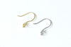 2 pcs 925 Sterling Silver Peg Earwire Earring Components Gold/Platinum Size 9x16mm