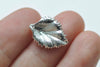 10 pcs Shiny Silver Brass Leaf Beads Charms 13x18mm
