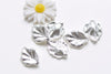 10 pcs Shiny Silver Brass Leaf Beads Charms 13x18mm
