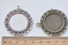 10 pcs Antique Bronze/Silver Round Pendant Tray DOUBLE SIDED Base Settings Match 25mm Cabochon