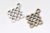 20 pcs Antique Bronze/Silver Square Chinese Knot Charms Connectors