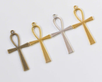 Antique Bronze/Silver/Gold Egyptian Ankh Cross Charms Huge Size 29x55mm