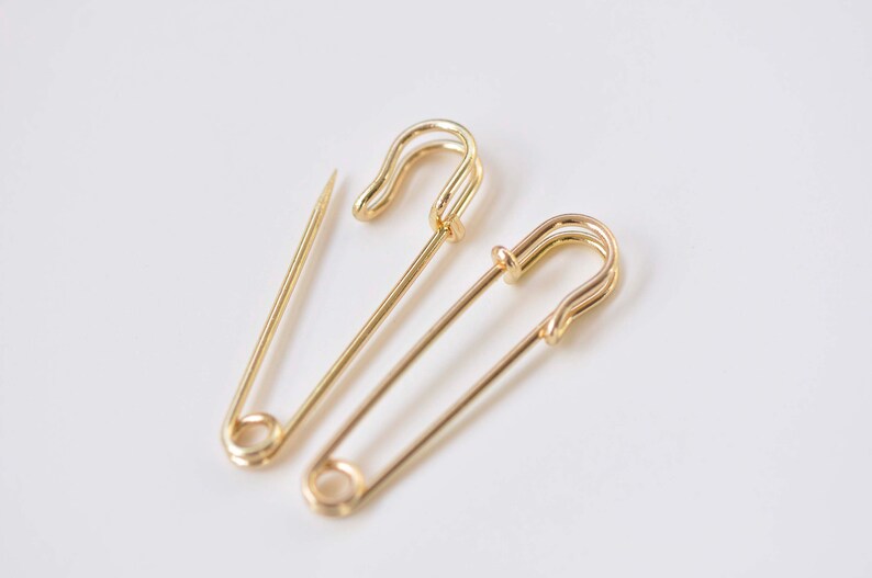 10 pcs Brass Safety Pins Kilt Pins Broochs 2 Inches Long