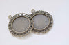10 pcs Antique Bronze/Silver Round Pendant Tray DOUBLE SIDED Base Settings Match 25mm Cabochon