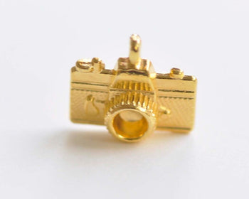 10 pcs of Gold Color Camera Charms 15x15mm A4118